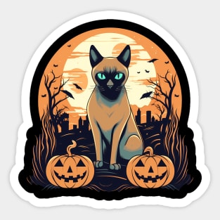 Tonkinese Cat Halloween, Cat Lover Sticker